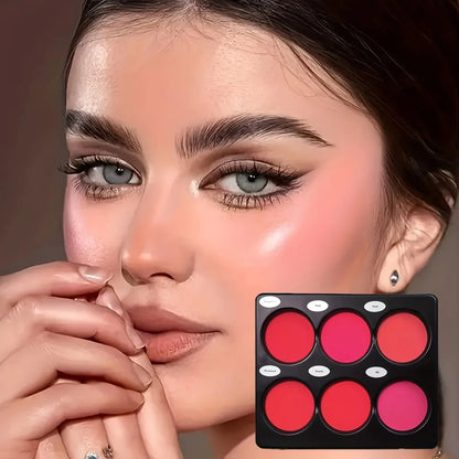 Romantic Flower 6-color blush palette, natural-toned eye shadow palette, and matte blush palette. Light and breathable