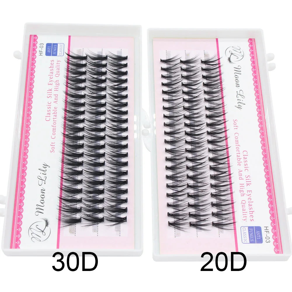 Moon Lily 60 Bundles Luxury Thick Cluster EyeLashes Extension 3D Russian Volume Grafting Fake False 20D 30D Mink Eyelash Bunche Cilias