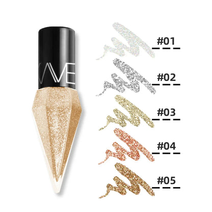 Pearlescent Diamond Gold Liquid Eyeshadow Eyeliner Stick Waterproof Glitter Sequins Rose Gold White Eyeliner Pen Makeup