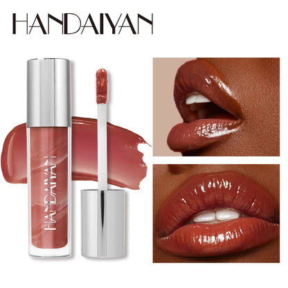 Handaiyan Lip Gloss Sexy Plump Glitter Crystal Lipstick Liquid Waterproof Moisturize Oil Lipgloss Makeup