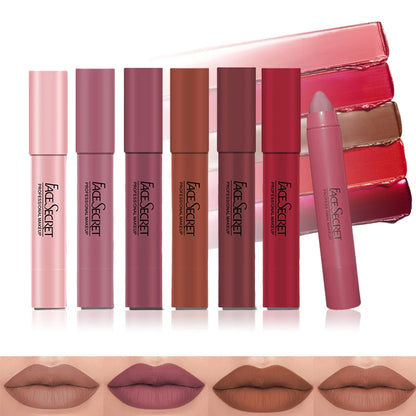 FACESECRET Beautiful Matte Lipstick Waterproof Long Lasting Color Rendering Non-stick Velvet Lips Liner Pencil