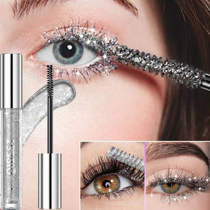 Sliver Gold Purple Diamond Glitter Mascara Quick Dry Long Lasting Waterproof Curling Thick Shiny Eyelash Sexy Mascara Makeup