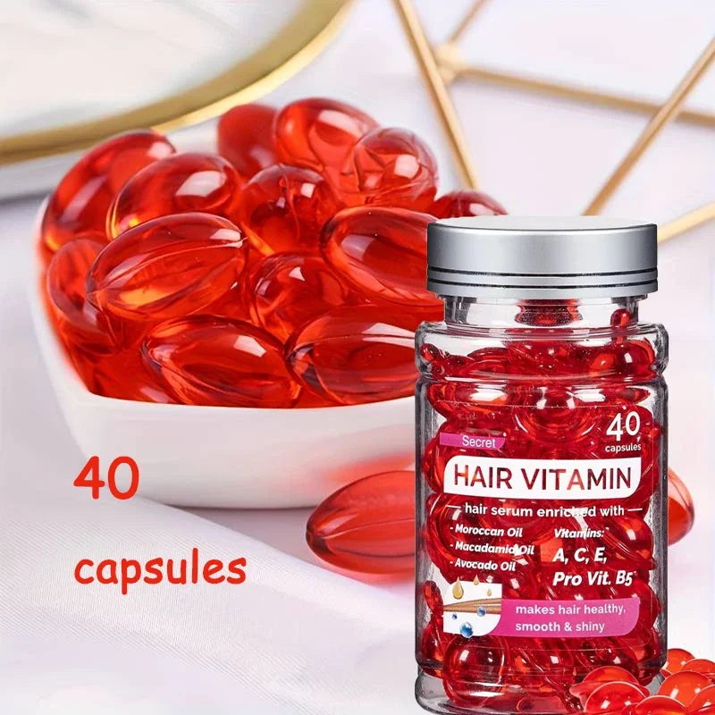 Vitamins Hair Oil Moroccan Capsules Essential Oil Repair Damage Hair Natural Extract Nourishing Anti-frizz Hair Cosmetic 40 PCS