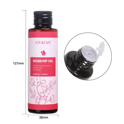 100ml Rosehip Oil Brighten Firm Rejuvenate Skin Fade Dark Spots Moisturize Nourish Hair Pure Rosehip Seed Essence Skin Care
