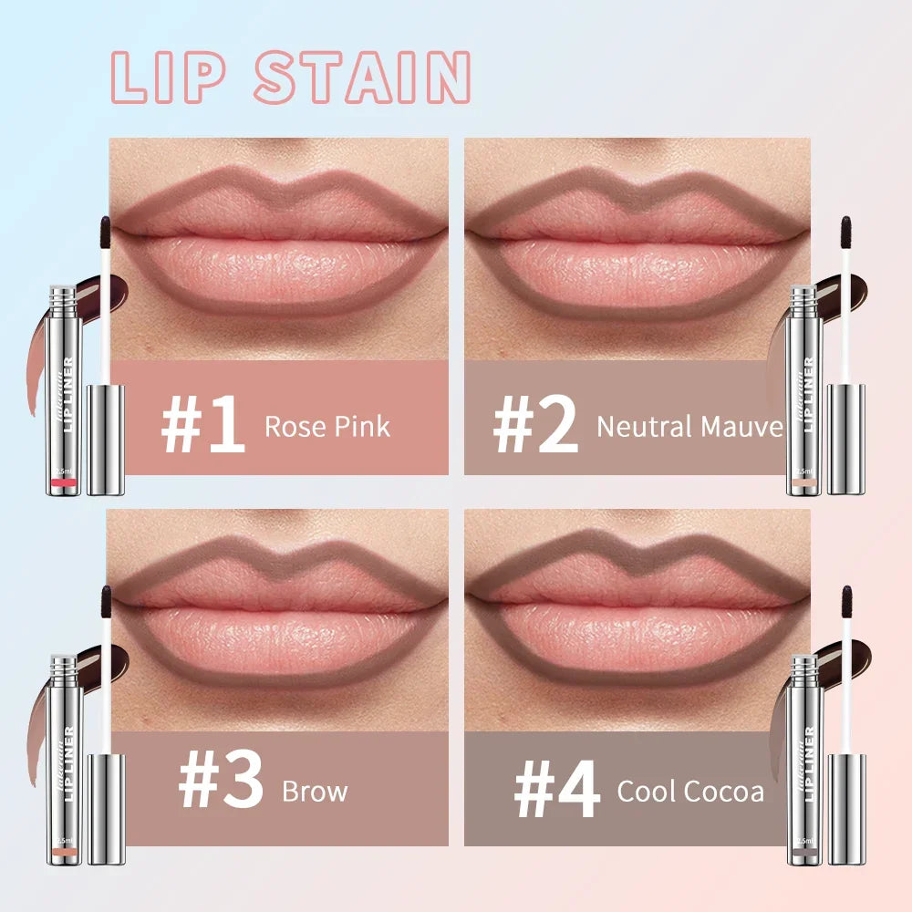 Lip Liner Peel Off Tattoo Lip gloss Colors Waterproof Long Lasting Matte Lip Tint Brown Contour Tear-off Lips Stain Cosmetic