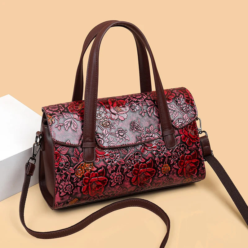 Vintage Handbag Women Leather Shoulder Bag Luxury Designer 3D Printed Bag Office Gift Handbag High Quality Diagonal Straddle Bag