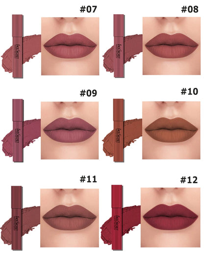 FACESECRET Beautiful Matte Lipstick Waterproof Long Lasting Color Rendering Non-stick Velvet Lips Liner Pencil
