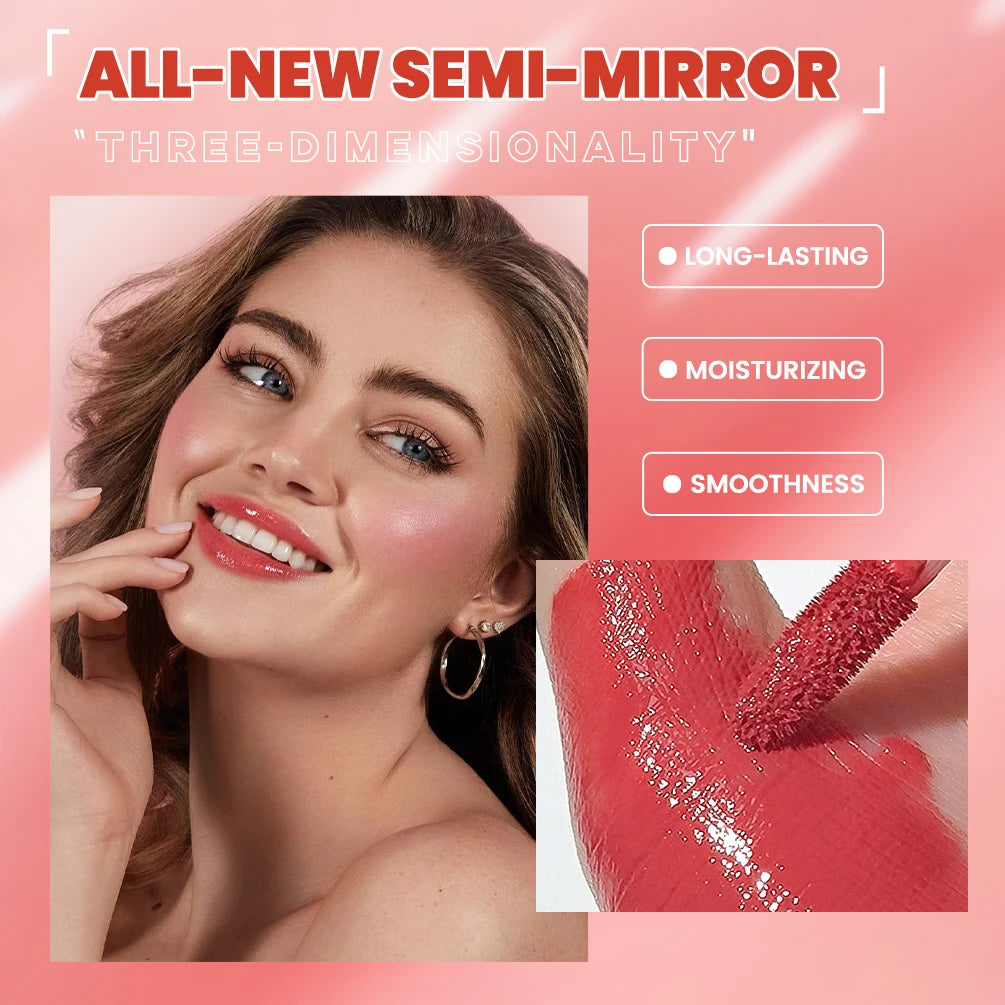 QIBEST Waterproof Lip Gloss Mirror Lipgloss Glaze Moisturizing Water Glossy Lip Gloss Shine Liquid Lipstick Lasting Makeup New