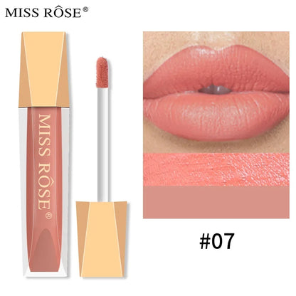 Miss Rose 16 Color Long Lasting Waterproof Velvet Matte Lip Glaze Lipstick Makeup Non-Stick Glitter Lip stick Lip Gloss Cosmetic