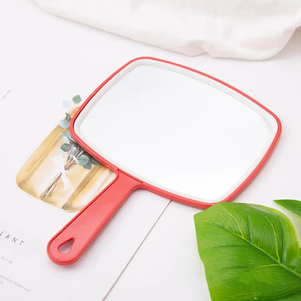 Portable  Cosmetic Mirror Travel Hairdressing Mirror PVC Hand Mirror Clear Grisp Comfortable Large Square Makeup Mirror