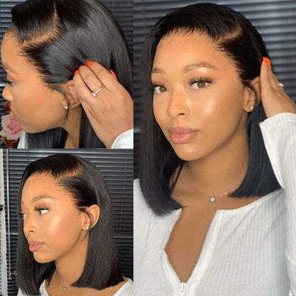 5x5 Closure Glueless Wig Straight Short Bob 13x6 HD Transparent Lace Front Wig 250% 13x4 Lace Frontal Human Hair Wigs Preplucked