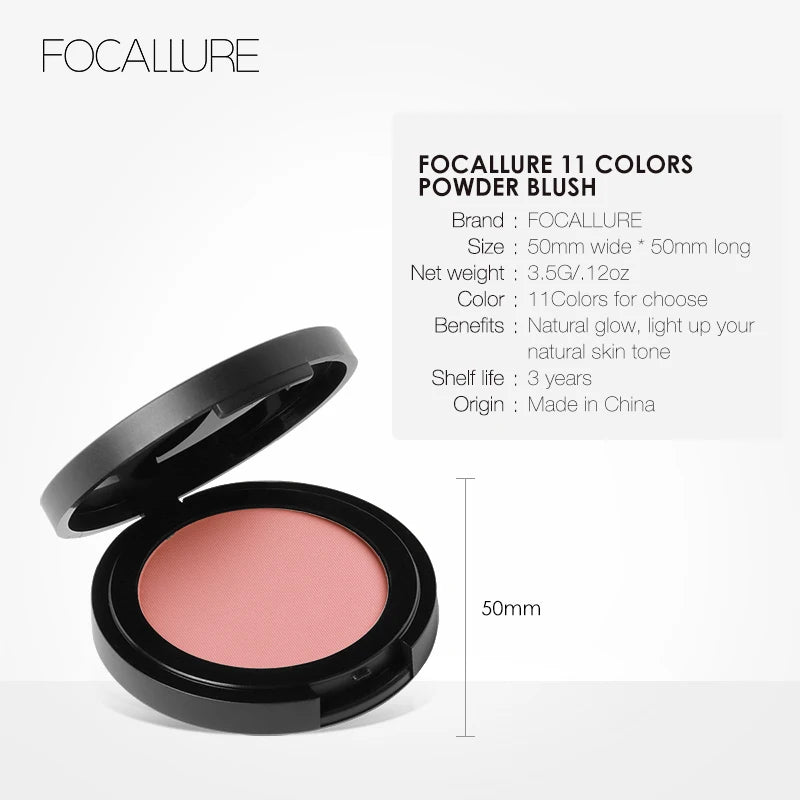 FOCALLURE Blush Palette Makeup Nude Matte Blusher Bronzer Powder Palette Shimmer Face Blusher Palette Makeup Cosmetics