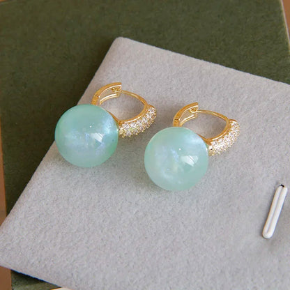 The New Fashion Jewelry Full Rhinestone Red Ball Earrings Earrings for Women