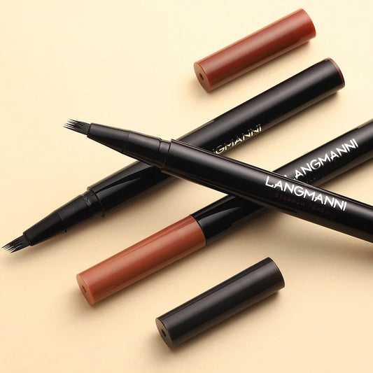 4 Fork Microblading Eyebrow Pen Waterproof Liquid Eyebrow Pencil Long Lasting Eyebrow Tattoo Pen 4 Point Eye Brow Pen Cosmetics