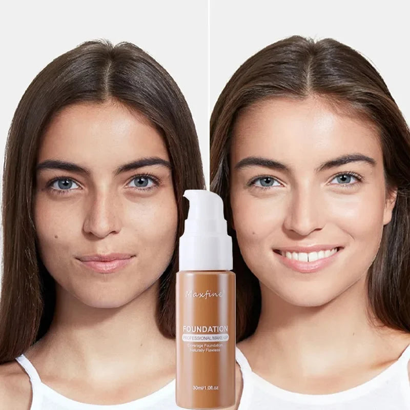 Face Liquid Foundation Cream Effective Concealer Waterproof Sweat-resistant Makeup Full Coverage Base Professional Cosmetic