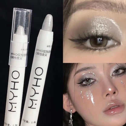 MYHO Pearlescent Matte White Highlighter Pencil Waterproof Shimmer Lasting Glitter Lying Silkworm Eyeshadow Stick Eyes Makeup