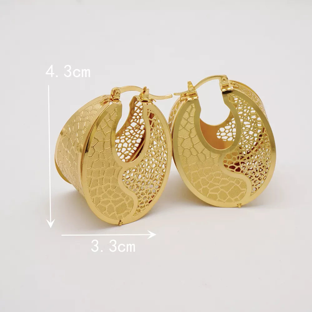 Fashion Dubai Jewelry Sets Gold Color Pendant Copper Classic Earrings Necklace For Women Daily Wear Party Anniversary Gifts