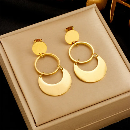 DIEYURO 316L Stainless Steel Heart Butterfly Leaf Drop Earrings For Women Girl Fashion Anti-rust Ear Jewelry