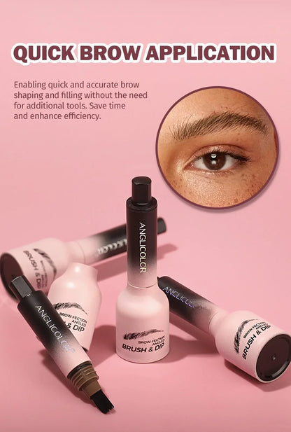 ELNO 3D Wild Eyebrow Pencil Microblading Eyebrow Tint Pen Square Angled Brush Brow Dye Cream Anti-smudge Waterproof Multifunction