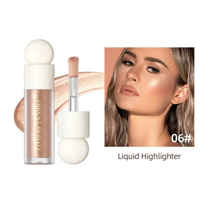 QiBest Multi functional Liquid Makeup Pen Pearlescent Fine Flash Natural Brighten Highlight Matte Face Contouring Stick