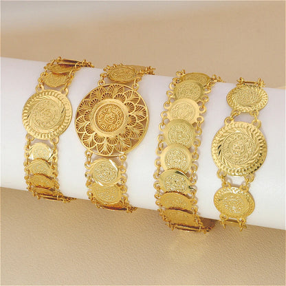 KDE Coin Bracelet for Women Gold Color jewelry Exquisite Party Gift Dubai Luxury Bracelet