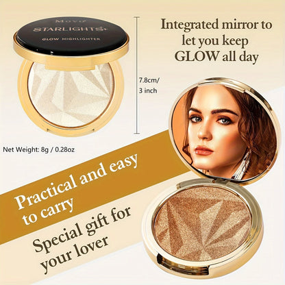 Face Highlighter Palette, Glow Bronzer Ultra-fine Powder Highlighter Makeup Palette, Highlighter Makeup Palette