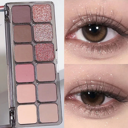 Eye shadow Palette Cement Grey Pink Brown Color Tone Natural Eye shadow Palette Long Lasting Matte Pearly Korean Makeup