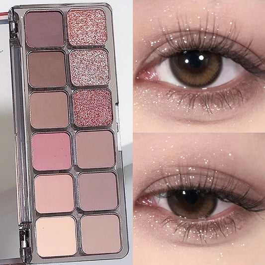 Eye shadow Palette Cement Grey Pink Brown Color Tone Natural Eye shadow Palette Long Lasting Matte Pearly Korean Makeup