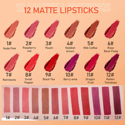 IMAGIC Lipstick Moisturizer Lips Smooth Lip Stick Long Lasting Charming Lip Lipstick Cosmetic Beauty Makeup 12 Colors