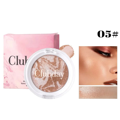 Marble Blush Palette Pearlescent Baked Brightening Blush Powder Cheek Tint Blusher Contour Highlighter Face Shadow Shimmer Rouge