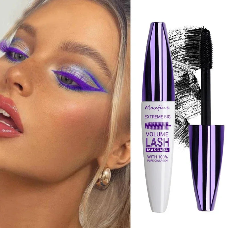 Maxfine 5d Three-dimensional Mascara Purple Blue White Multi-color Mascara Base Long-lasting Non-smudge Long-lasting Curling Shaping Mas