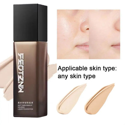 Liquid Foundation Waterproof Makeup Natural White Long wear Hydrating Face Concealer Care Full Coverage Liquid Foundation 30g