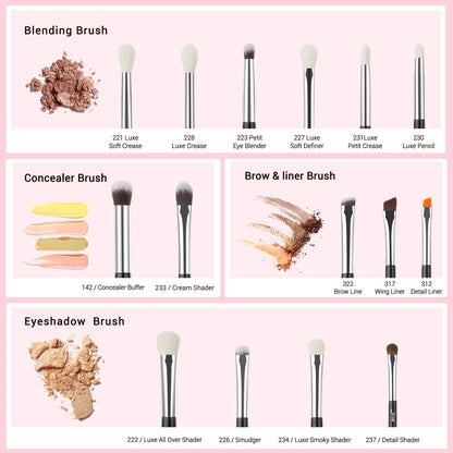 Jessup Eye Makeup Brushes Set Precise Eyeshadow Brush Eyebrow EyeLiner Blending Concealer Natural Synthetic Black
