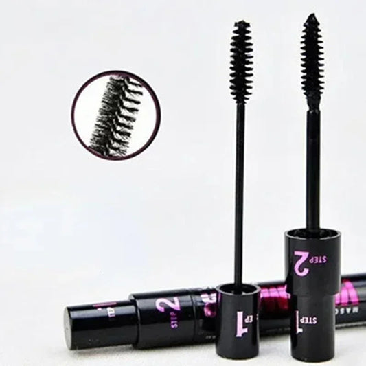 2 In1 Double Purpose Mascara Waterproof Sweatproof Curling Brushes Makeup Eye Fiber Mascara Eyelash Eyelashes Black Make Up