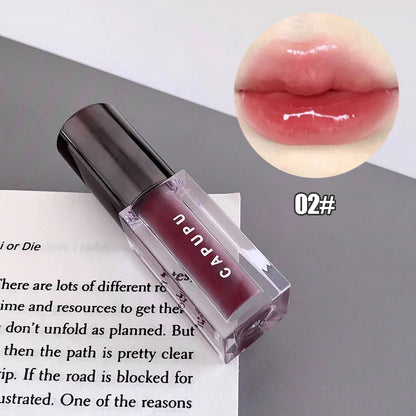 Juice Red Mirror Lip Gloss Clear Moisturizing Hydrating Water Light Glass Jelly Lip Glaze Oil Lipstick Lip Tint Korean Cosmetics