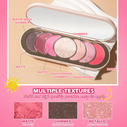 Heci Beauty Ultra-Luxe Talc-Free Pink Romantic Eye shadow  Stunning Shimmer Eye shadow Palette High Quality Makeup
