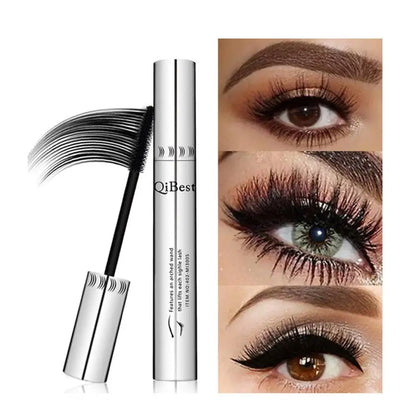 QIBEST Black Mascara Eyelashes Mascara 4D Silky Eyelashes Lengthening Eyelashes Makeup Waterproof Mascara Volume Eye Cosmetics