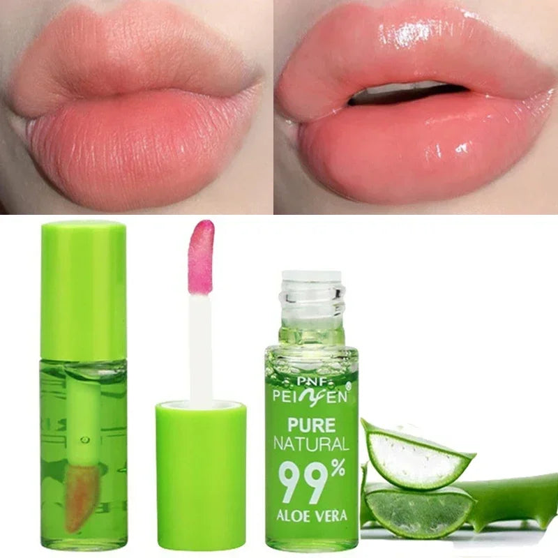 Moisturizing Natural Aloe Serum Lip Gloss Changable Color Portable Waterproof Long Lasting Nutritious Lips Care Lipstick