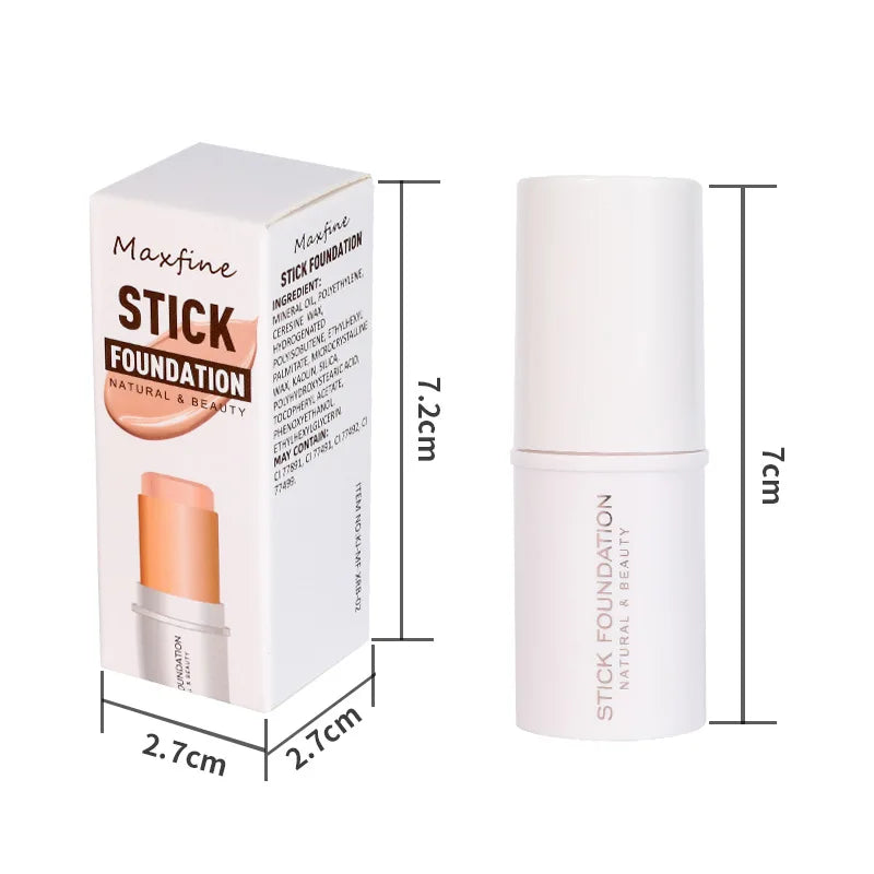 Maxfine Concealer Stick Waterproof Moisturizing Lasting Natural Brighten Fashion Multi-functional Foundation Stick 8.5g