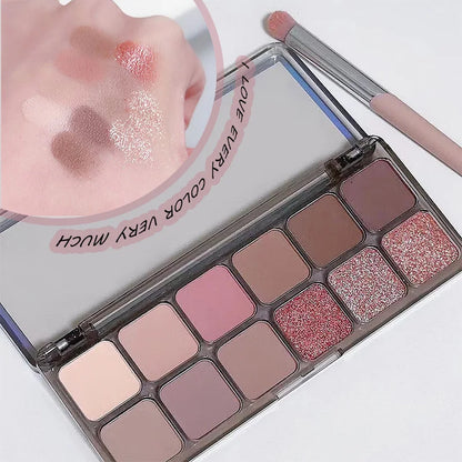 Eye shadow Palette Cement Grey Pink Brown Color Tone Natural Eye shadow Palette Long Lasting Matte Pearly Korean Makeup