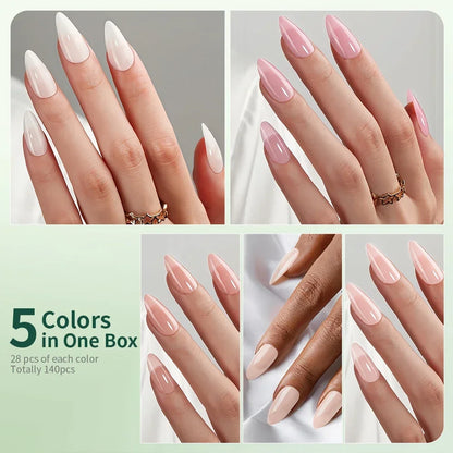 Nailpop 3-IN-1 Nude Natural Soft Nail Tips Set 140PCS Skin Tones Press on Nails Ultra-Fit Gel Nail Extensions Easy Manicure DIY