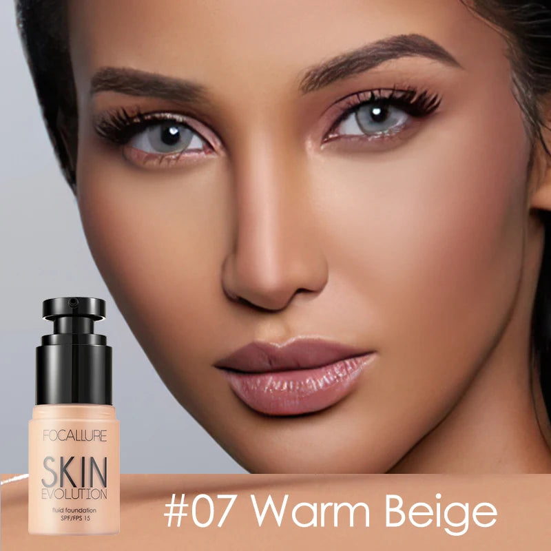 FOCALLURE Waterproof Matte Face Liquid Foundation Full Coverage Concealer Whitening Face Makeup Base Cream Cosmetics for Women