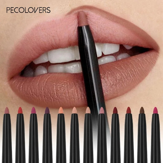 Waterproof Matte Lip liner Pencil  Contour Tint Lipstick Long Lasting Non-stick Cup Moisturizing Lips Makeup