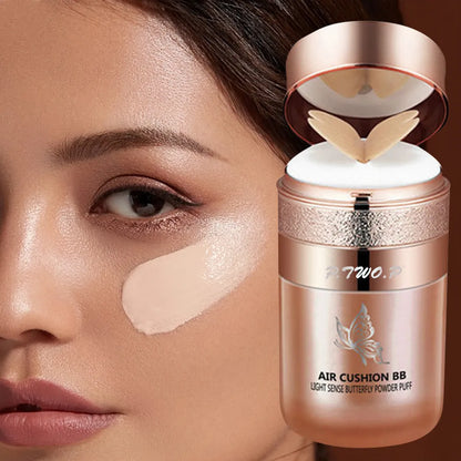 Air Cushion BB Cream Butterfly Powder Puff Moisturizing Foundation Concealer Whitening Oil-control Waterproof Makeup