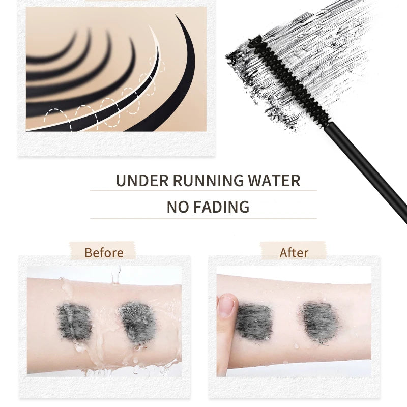 O'CHEAL Curling Mascara Black Thick Waterproof Long Lasting Natural Eyelashes 4D Silk Fiber Lengthening Mascara Beauty Makeup
