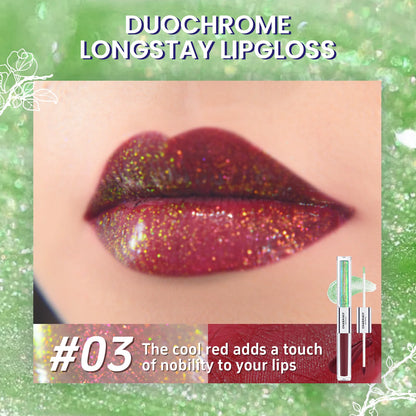 CHARMACY 2 in 1 glitter lip gloss Moisturing longstay duochrome lip glaze 8 color makeup for women