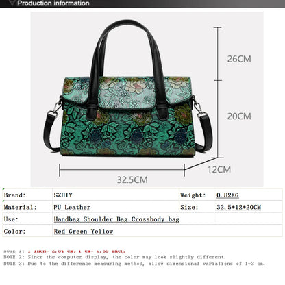 Vintage Handbag Women Leather Shoulder Bag Luxury Designer 3D Printed Bag Office Gift Handbag High Quality Diagonal Straddle Bag
