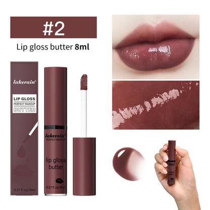 Butter Non-stick Cup Gloss Lip Gloss Moisturizing Mirror Lip Gloss Lasting Color Lip glaze Dye Lip Liquid Makeup For Women 8ml