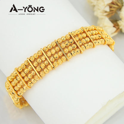 AYONG Multi Layer Copper Beads Bracelets 21k Gold Plated  Middle East  Women Wedding Jewelry