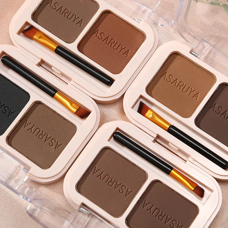 ZUOFILY 2 Colors In 1 Eyebrow Powder Professional Natural Makeup Palette Eyebrow with Eye Brush Enhancers Eye Brows Shadow Powder